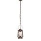Meyda Lighting Miners Lantern 7" 2-Light Distressed Rust Mini Pendant Light With Clear Shade Glass