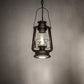 Meyda Lighting Miners Lantern 7" 2-Light Distressed Rust Mini Pendant Light With Clear Shade Glass