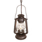 Meyda Lighting Miners Lantern 7" 2-Light Distressed Rust Mini Pendant Light With Clear Shade Glass