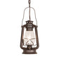 Meyda Lighting Miners Lantern 7" 2-Light Distressed Rust Mini Pendant Light With Clear Shade Glass