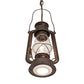 Meyda Lighting Miners Lantern 7" 2-Light Distressed Rust Mini Pendant Light With Clear Shade Glass