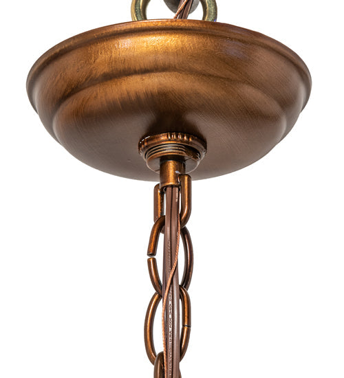 Meyda Lighting Miners Lantern 7" 2-Light Vintage Copper Mini Pendant Light With Clear Shade Glass