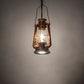 Meyda Lighting Miners Lantern 7" 2-Light Vintage Copper Mini Pendant Light With Clear Shade Glass