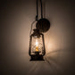Meyda Lighting Miners Lantern 7" Costello Black Wall Sconce With Clear Shade Glass