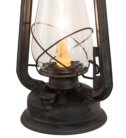 Meyda Lighting Miners Lantern 7" Costello Black Wall Sconce With Clear Shade Glass