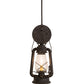 Meyda Lighting Miners Lantern 7" Costello Black Wall Sconce With Clear Shade Glass