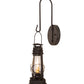 Meyda Lighting Miners Lantern 7" Costello Black Wall Sconce With Clear Shade Glass