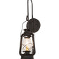 Meyda Lighting Miners Lantern 7" Costello Black Wall Sconce With Clear Shade Glass
