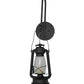 Meyda Lighting Miners Lantern 7" Costello Black Wall Sconce With Frosted Clear Shade Glass