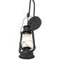 Meyda Lighting Miners Lantern 7" Costello Black Wall Sconce With Frosted Clear Shade Glass