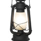 Meyda Lighting Miners Lantern 7" Costello Black Wall Sconce With Frosted Clear Shade Glass