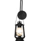 Meyda Lighting Miners Lantern 7" Costello Black Wall Sconce With Frosted Clear Shade Glass