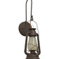 Meyda Lighting Miners Lantern 7" Distressed Rust Lantern Wall Sconce With Clear Frosted Shade Glass