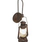 Meyda Lighting Miners Lantern 7" Distressed Rust Lantern Wall Sconce With Clear Frosted Shade Glass