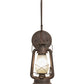 Meyda Lighting Miners Lantern 7" Distressed Rust Lantern Wall Sconce With Clear Frosted Shade Glass