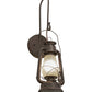 Meyda Lighting Miners Lantern 7" Distressed Rust Lantern Wall Sconce With Clear Frosted Shade Glass