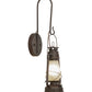 Meyda Lighting Miners Lantern 7" Distressed Rust Lantern Wall Sconce With Clear Frosted Shade Glass