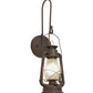 Meyda Lighting Miners Lantern 7" Distressed Rust Lantern Wall Sconce With Clear Frosted Shade Glass