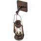 Meyda Lighting Miners Lantern 7" Distressed Rust Wall Sconce With Clear Shade Glass