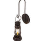 Meyda Lighting Miners Lantern 7" Mahogany Bronze Lantern Wall Sconce With Clear Shade Glass