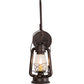 Meyda Lighting Miners Lantern 7" Mahogany Bronze Lantern Wall Sconce With Clear Shade Glass