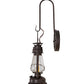 Meyda Lighting Miners Lantern 7" Mahogany Bronze Lantern Wall Sconce With Clear Shade Glass
