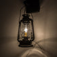 Meyda Lighting Miners Lantern 7" Textured Black Wall Sconce With Clear Shade Glass