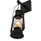 Meyda Lighting Miners Lantern 7" Textured Black Wall Sconce With Clear Shade Glass