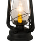 Meyda Lighting Miners Lantern 7" Textured Black Wall Sconce With Clear Shade Glass