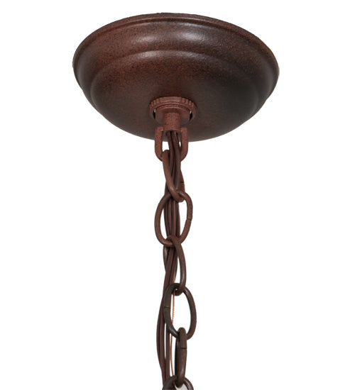 Meyda Lighting Miners Lantern 7" Wrought Iron On Rust Mini Pendant Light With Clear Shade Glass