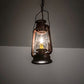 Meyda Lighting Miners Lantern 7" Wrought Iron On Rust Mini Pendant Light With Clear Shade Glass