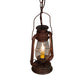 Meyda Lighting Miners Lantern 7" Wrought Iron On Rust Mini Pendant Light With Clear Shade Glass
