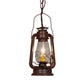 Meyda Lighting Miners Lantern 7" Wrought Iron On Rust Mini Pendant Light With Clear Shade Glass