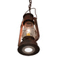 Meyda Lighting Miners Lantern 7" Wrought Iron On Rust Mini Pendant Light With Clear Shade Glass