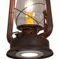 Meyda Lighting Miners Lantern 7" Wrought Iron On Rust Mini Pendant Light With Clear Shade Glass
