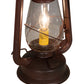 Meyda Lighting Miners Lantern 7" Wrought Iron On Rust Mini Pendant Light With Clear Shade Glass