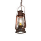 Meyda Lighting Miners Lantern 7" Wrought Iron On Rust Mini Pendant Light With Clear Shade Glass