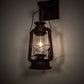 Meyda Lighting Miners Lantern 7" Wrought Iron On Rust Wall Sconce With Clear Shade Glass