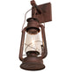 Meyda Lighting Miners Lantern 7" Wrought Iron On Rust Wall Sconce With Clear Shade Glass