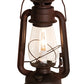 Meyda Lighting Miners Lantern 7" Wrought Iron On Rust Wall Sconce With Clear Shade Glass