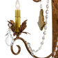 Meyda Lighting Minuet 21" 3-Light Autumn Leaf Wall Sconce With Amber Faux Candlelight