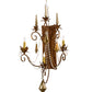 Meyda Lighting Minuet 21" 3-Light Autumn Leaf Wall Sconce With Amber Faux Candlelight
