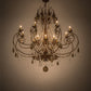 Meyda Lighting Minuet 64" 16-Light Autumn Leaf Chandelier With Amber Faux Candlelight