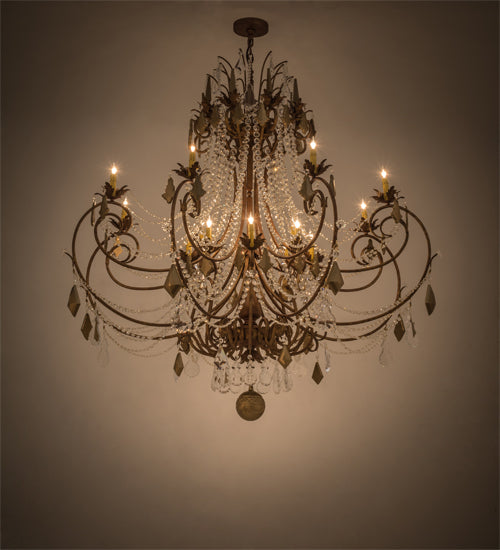 Meyda Lighting Minuet 64" 16-Light Autumn Leaf Chandelier With Amber Faux Candlelight