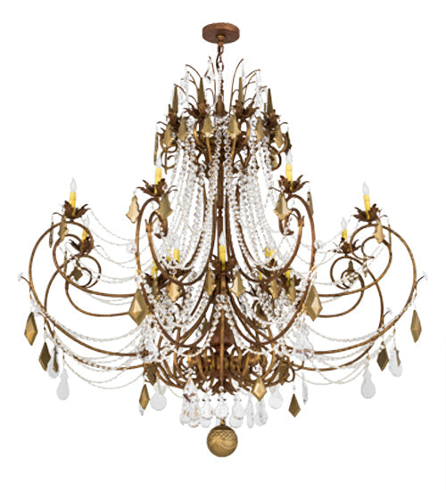Meyda Lighting Minuet 64" 16-Light Autumn Leaf Chandelier With Amber Faux Candlelight