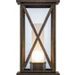 Meyda Lighting Mirror Cross 9" Gilded Tobacco Wall Sconce With Frosted Clear Shade Glass