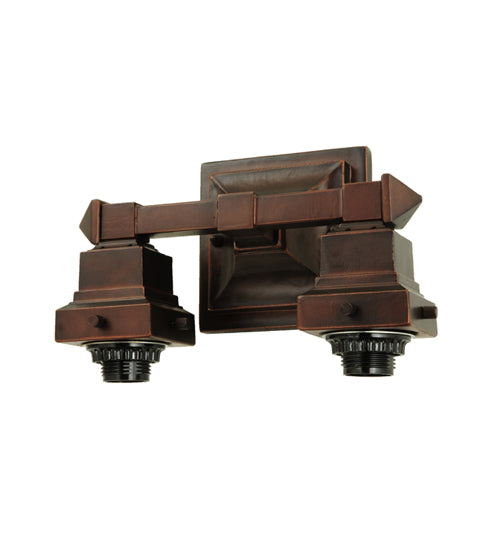 Meyda Lighting Mission 10" 2-Light Mahogany Bronze Wall Sconce Hardware