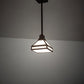 Meyda Lighting Mission 10" Mahogany Bronze Prime Pendant Light With White Opal Shade Glass