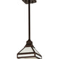 Meyda Lighting Mission 10" Mahogany Bronze Prime Pendant Light With White Opal Shade Glass