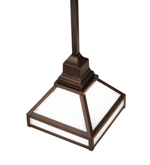 Meyda Lighting Mission 10" Mahogany Bronze Prime Pendant Light With White Opal Shade Glass